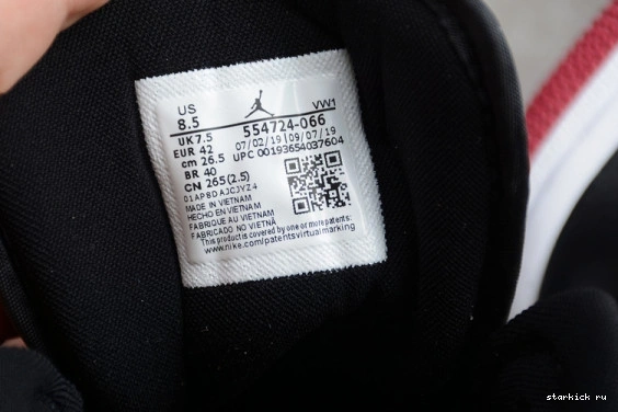 Bred 1 Air 554724-066 554724-066  Toe Mid Jordan 1004